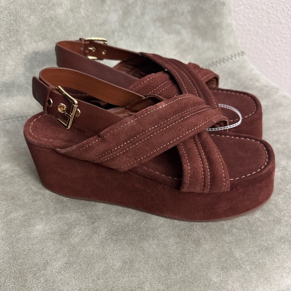 NWT Free People Beach Party Suede Slingback Platform Sandals Sz 9 - Picture 8 of 16